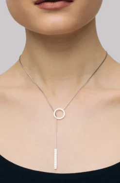 Jane and Sophie - Plain Crystal Necklace Silver
