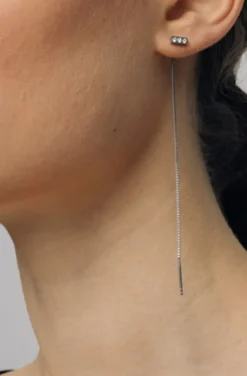 Jane and Sophie - Plain Crystal Earrings Silver