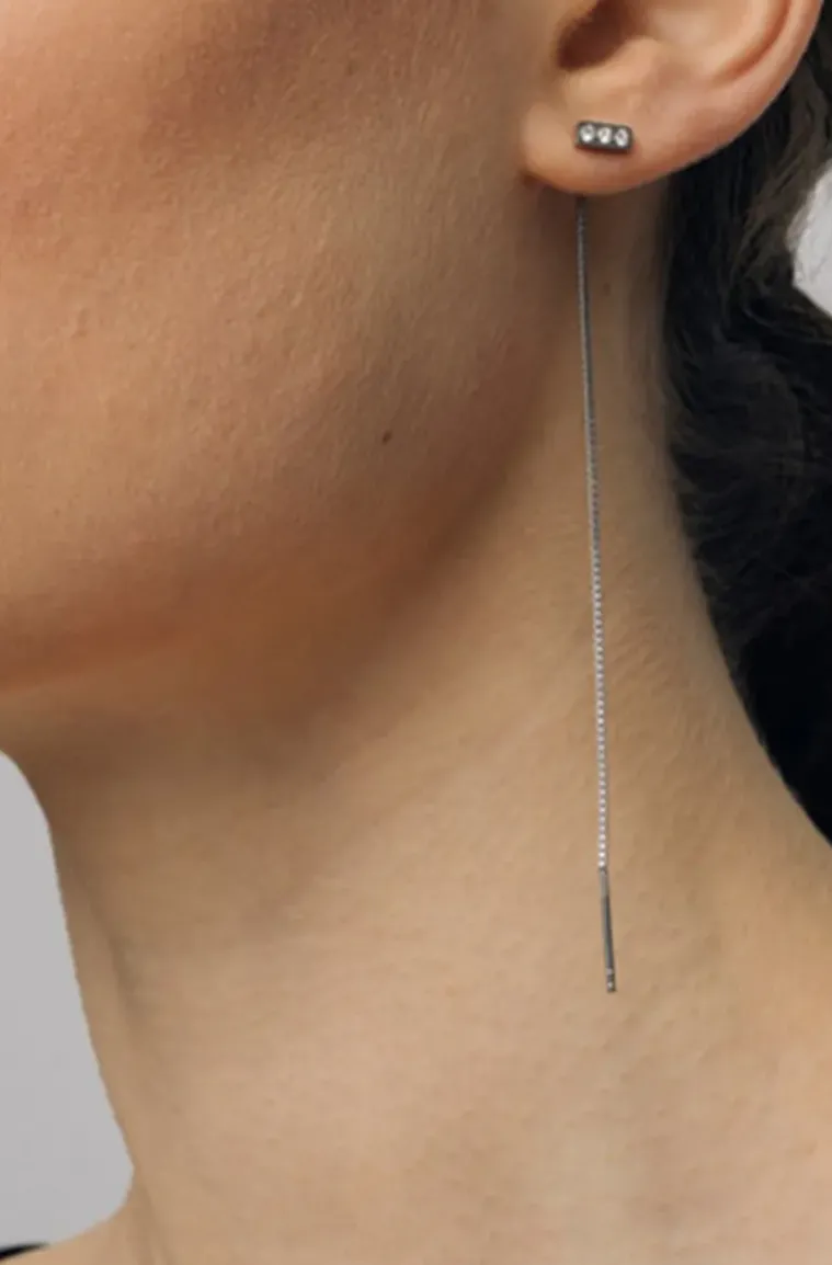 Jane and Sophie - Plain Crystal Earrings Silver
