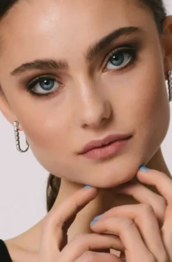 Jane and Sophie - Short Crystal Earrings - Silver