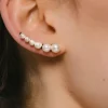 Jane and Sophie - Short Pearl Line Earring - Gold