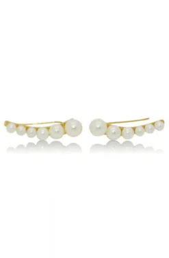 Jane and Sophie - Short Pearl Line Earring - Gold