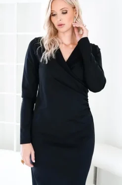 MeiMeiJ - Semi Wrap Dress MA47DS Black