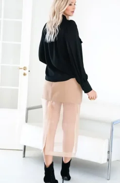 MeiMeiJ - Skirt with mesh MA32SK - tan