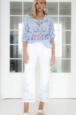 Mixed Brand - Embroidered Jeans 4531 - White