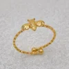 Mixed Brands - Adjustable Ring Bee BA157 - Gold