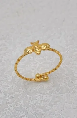 Mixed Brands - Adjustable Ring Bee BA157 - Gold