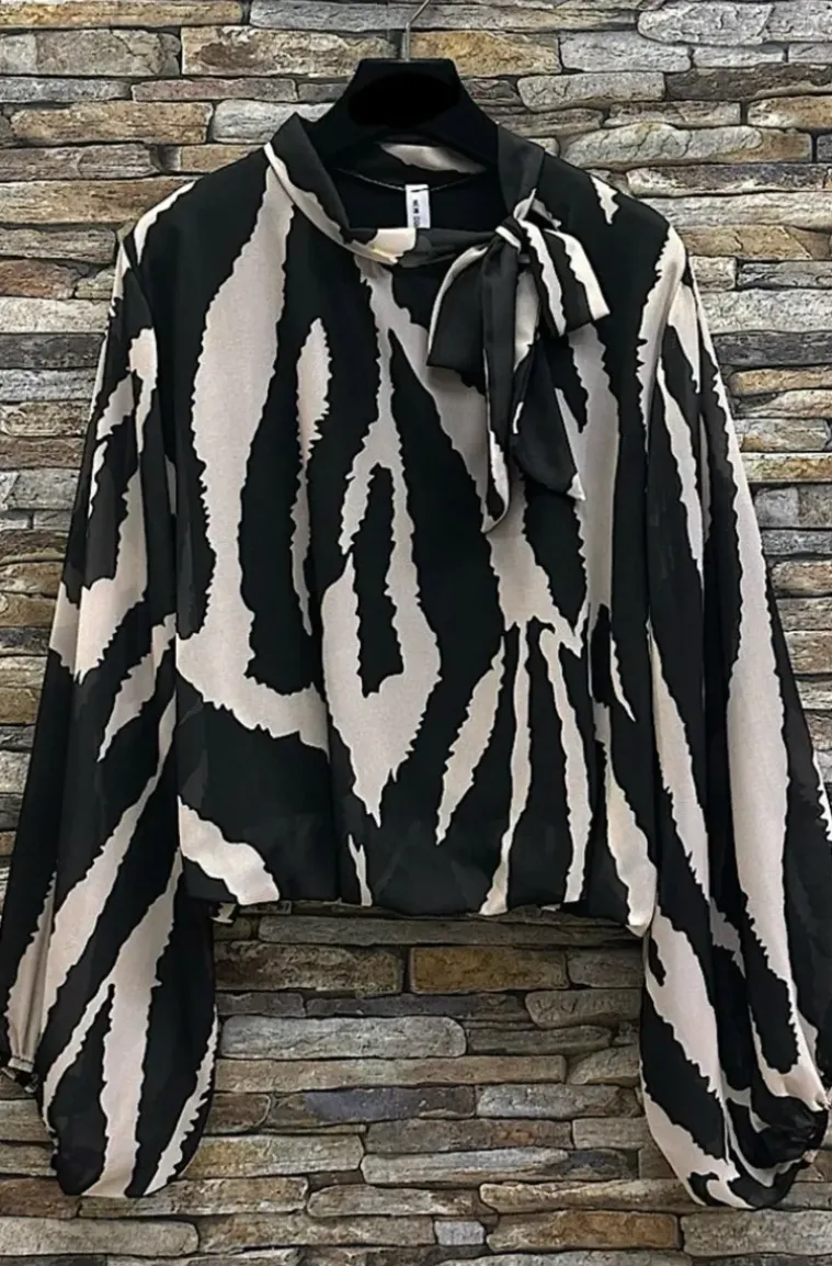 Mixed Brands - Aniella Blouse 8806 - Zebra Black