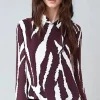 Mixed Brands - Aniella Blouse 8806 - Zebra Burgundy