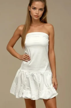 Mixed Brands - Ballon Dress 2595 - White