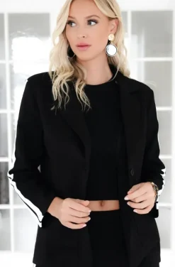 Mixed Brands - Blazer with stripes 08-3302 - Black