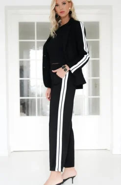 Mixed Brands - Blazer with stripes 08-3302 - Black