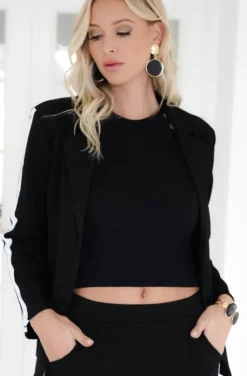 Mixed Brands - Blazer with stripes 08-3302 - Black