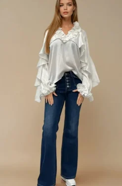 Mixed Brands - Blouse ruffle 9674 - White