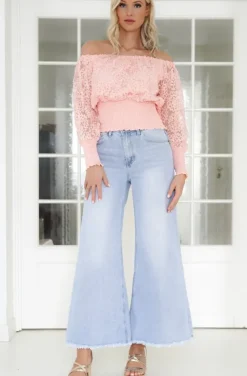 Mixed Brands - Bouse smocked offshoulder 12088 - Rose