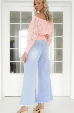 Mixed Brands - Bouse smocked offshoulder 12088 - Rose