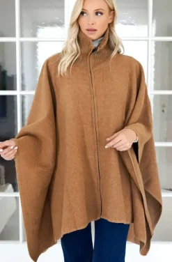 Mixed Brands - Cape Rollneck with zip - Brown