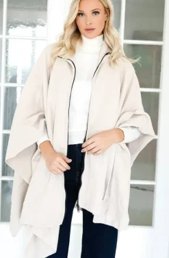 Mixed Brands - Cape Rollneck with zip - Ivory