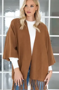 Mixed Brands - Cardigan with Fringes - Brown