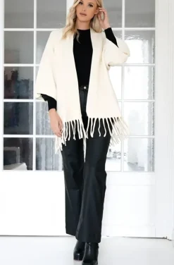 Mixed Brands - Cardigan with Fringes - Ivory
