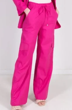Mixed Brands - Cargo Linen Trousers Cerise