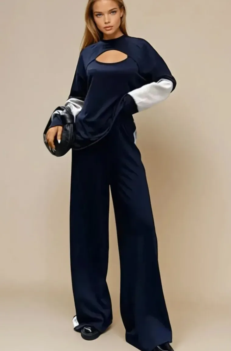Mixed Brands - Chest detailed Tracksuit SBE12887 - Navy Blue