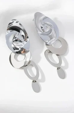 Mixed Brands - Circle Earrings I02-165 - Silver