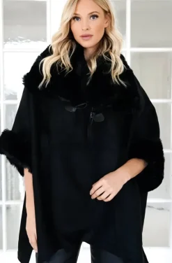Mixed Brands - Coat with Faux fur details 88295 - Black