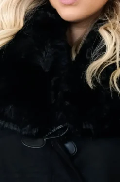 Mixed Brands - Coat with Faux fur details 88295 - Black