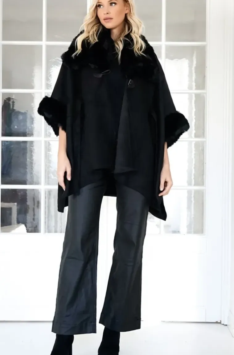 Mixed Brands - Coat with Faux fur details 88295 - Black
