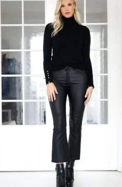 Mixed Brands - Coated pant Flare 6866 - Black