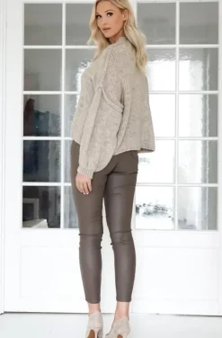 Mixed Brands - Coated Skinny Pant 6688 - Beige