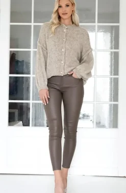 Mixed Brands - Coated Skinny Pant 6688 - Beige