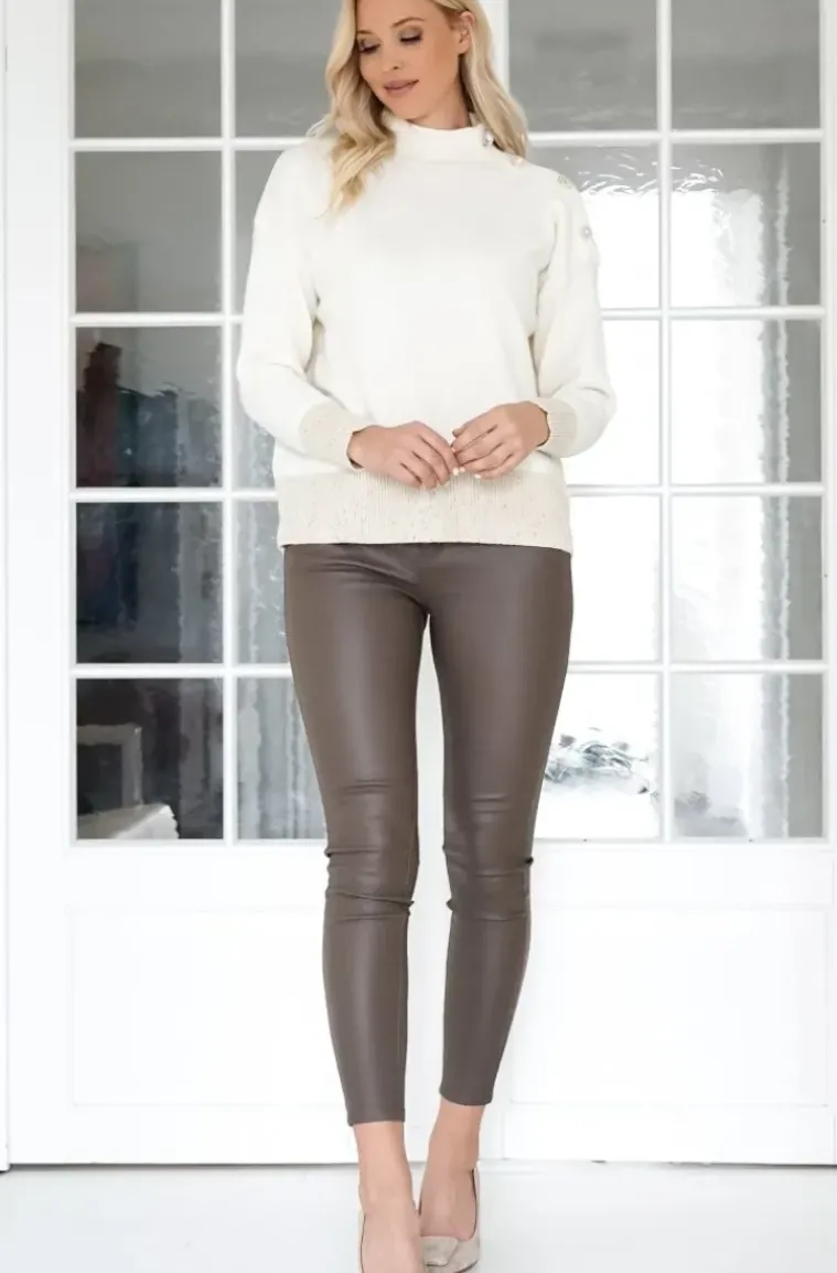 Mixed Brands - Coated Skinny Pant 6688 - Beige