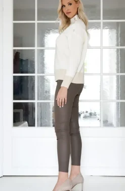 Mixed Brands - Coated Skinny Pant 6688 - Beige