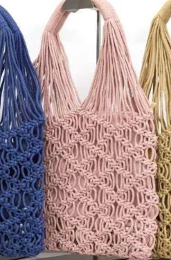 Mixed Brands - Cotton Crochet bag 1302 - Pink