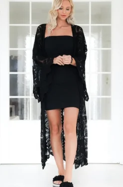 Mixed Brands - Crochet Kaftan L113 - Black