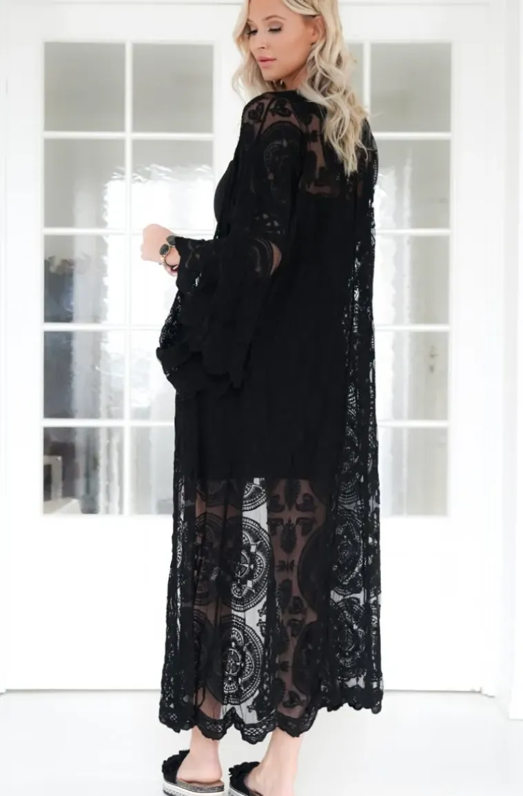 Mixed Brands - Crochet Kaftan L113 - Black