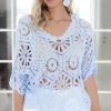 Mixed Brands - Crochet Top Hena 1584 - Sky Blue