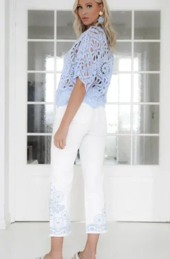Mixed Brands - Crochet Top Hena 1584 - Sky Blue