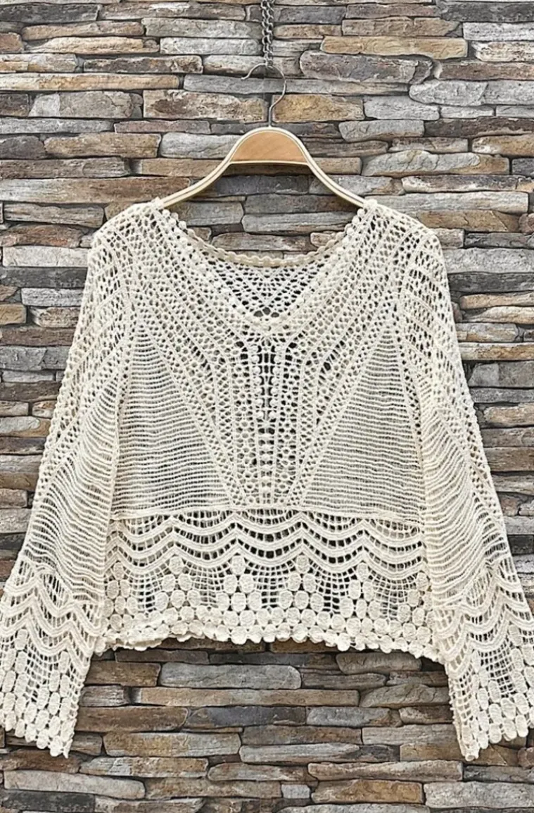 Mixed Brands - Crochet top Toppa 71853 - Beige
