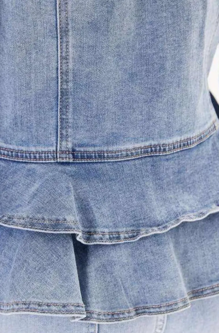 Mixed Brands - Denim jacket with frill 16404 - Blue