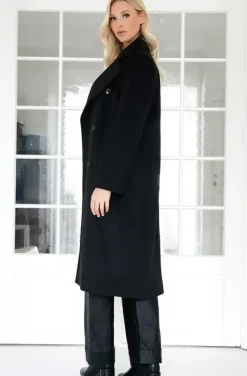Mixed Brands - Double breasted long coat 2870 - Black