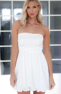 Mixed Brands - Dress Tube top Satin 1610 - White