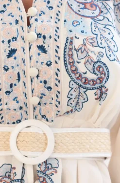 Mixed Brands - Dress W18776 Blue White