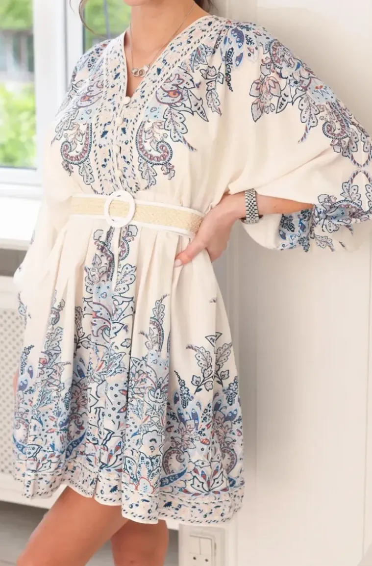 Mixed Brands - Dress W18776 Blue White