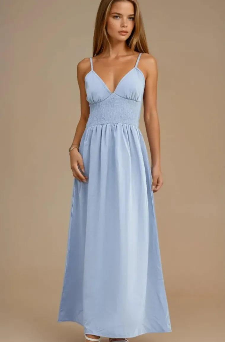 Mixed Brands - Dress with smock 9515 - Blue