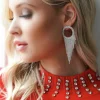 Mixed Brands - Earring with stones 321-78 - Silver
