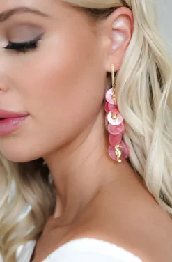 Mixed Brands - Earrings Seashell 666600 - Pink