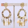 Mixed Brands - Earrings shell fish seastar H1113 - Gold